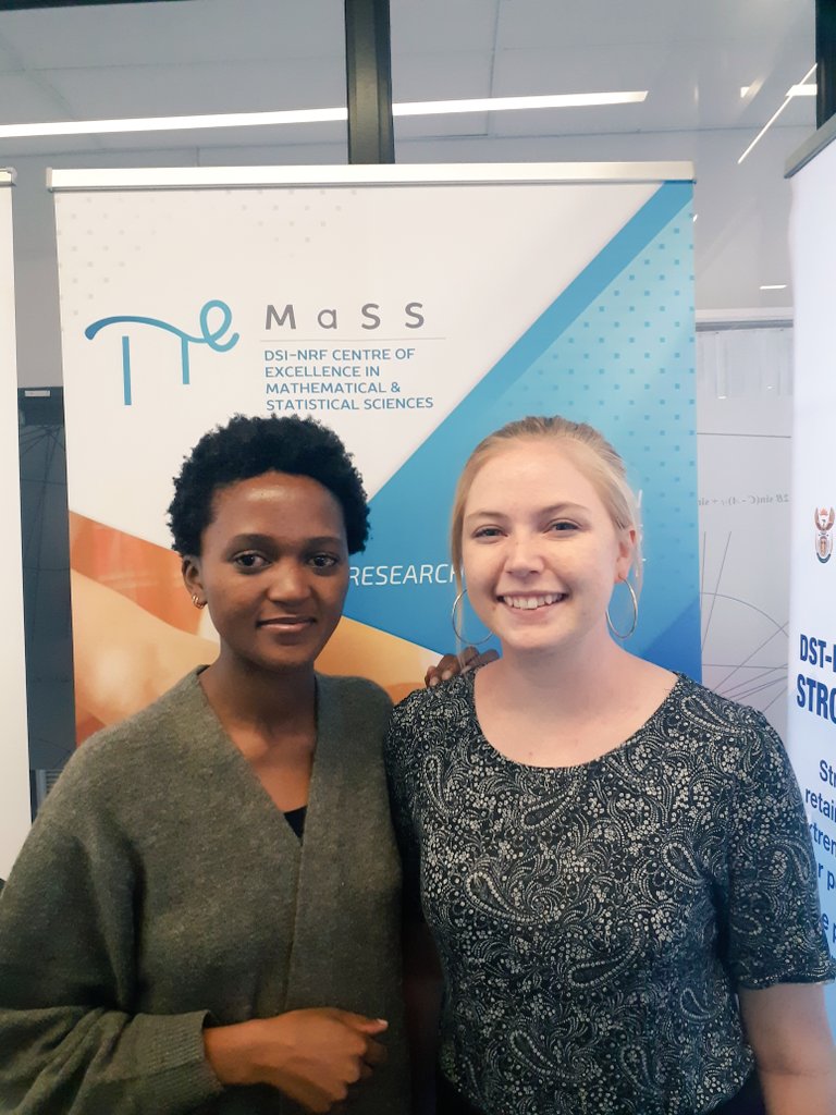 CoEMaSS's tweet photo. Great smiles from two of our @CoEMaSS students at @FameLab training at @WitsUniversity with @JiveMediaAfrica #scicomm #coemass #sciencecommunication https://t.co/crLEcB2MCL