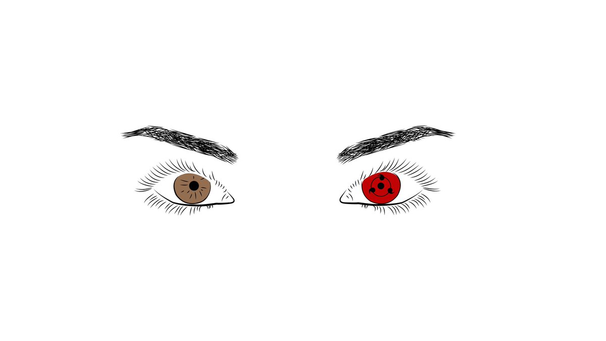 For the love of long lashes and the sharingan.  @9GreenRats taught me how to make custom brushes in illustrator the other day. #Illustrator  #illustration #Sharingan