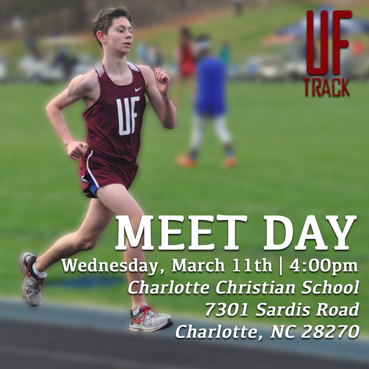 UFCA_Athletics's tweet photo. #MEETDAY
@ 4:00pm
@ Charlotte Christian School
#UFTrack #FaithWay https://t.co/hTvkz8StWa