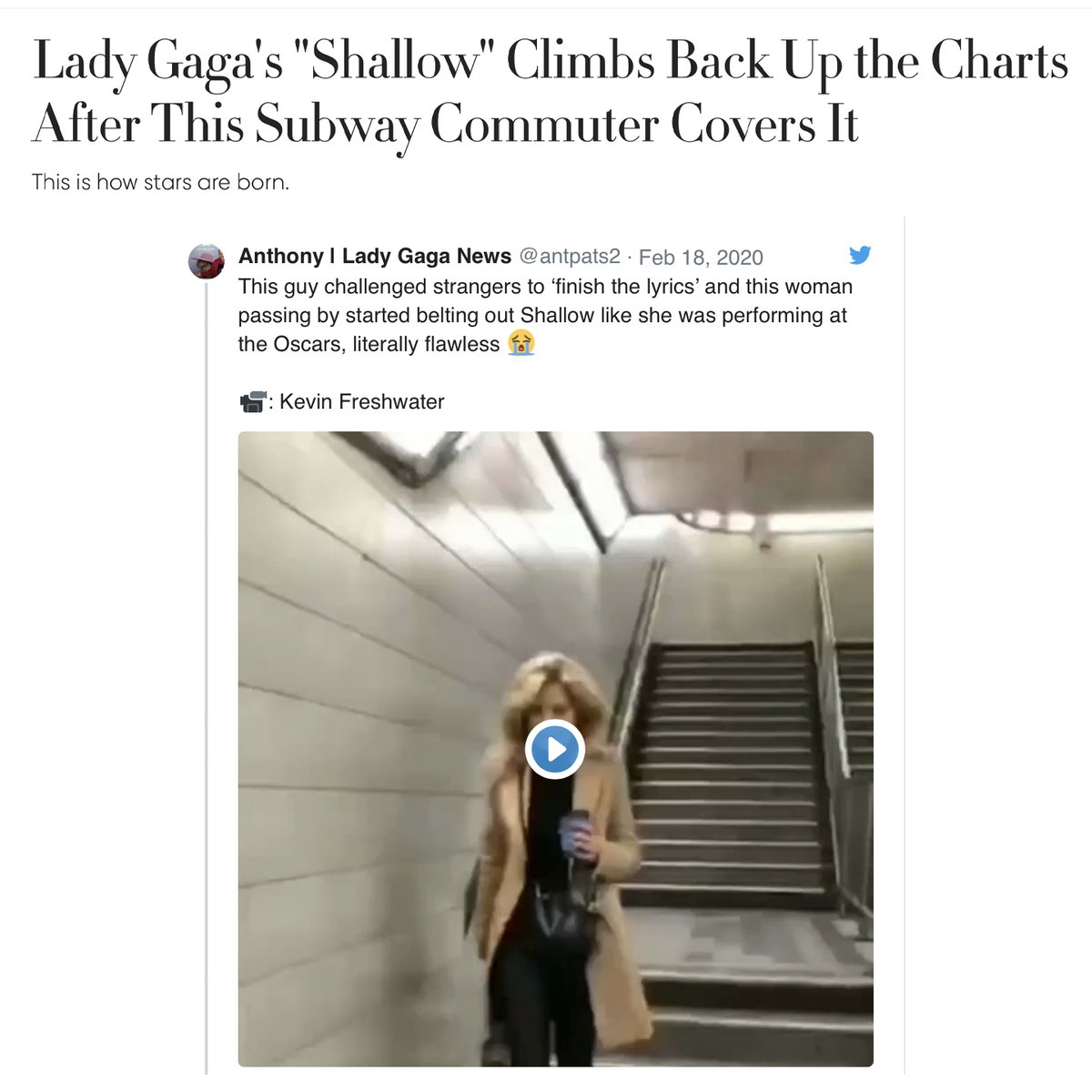 SarantosMelogia's tweet photo. Such a cool story, so happy for her! Great voice. And of course, I still love this song
https://t.co/fy17RwKfxC
@charlotteawbery #Charlotte #charlotteawbery #ladygaga #flawless #subway #singer #vocals #vocal #surprisetrip #surprise #commuter #commute #chicago #wednesday #music https://t.co/D5UWSK0cMW