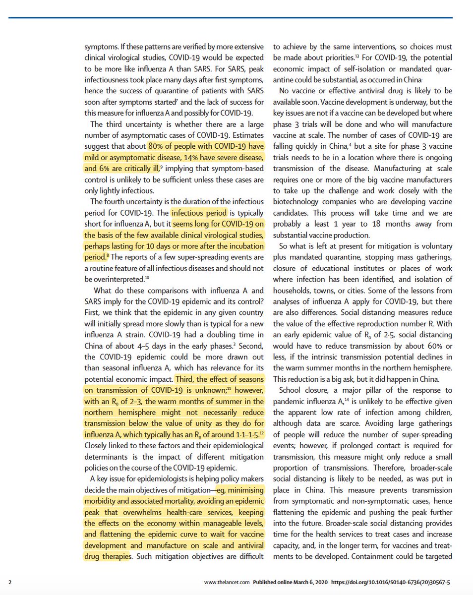 skathire's tweet photo. Terrific must-read @TheLancet on COVID-19 epidemiology

Did you know: 

"A simple calculation gives fraction likely to be infected without mitigation. This fraction is roughly
1–1/R0. With R0 values for COVID-19 in China around 2·5...~60% of population would become
infected." https://t.co/MG7R0ssyVf