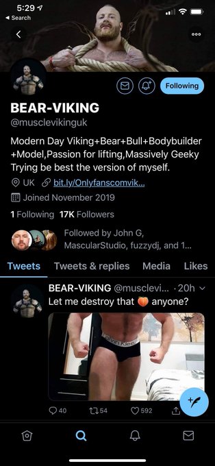 Watch vikingmusclebear's leaked NSFW photo on TwXstars