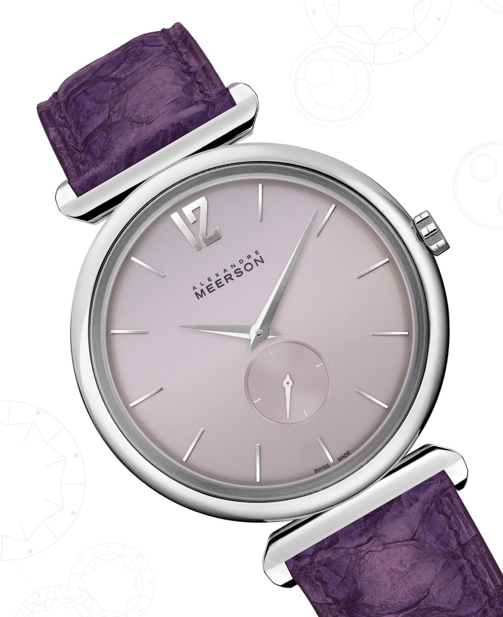 Let purple celebrate your individuality. The Premiere in Lavender Dust, available at Watches of Switzerland, SoHo, New York. #meerson #watches #craftedforpleasure