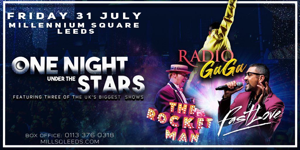🎤✨Thrilled to announce that three of the UK's biggest touring shows #RadioGaga #TheRocketMan and <a href="/FastloveTour/">Fastlove</a> will come together at #MillenniumSquare for One Night Under The Stars on Friday 31 July! 

Tickets now on sale » bit.ly/ONUTS20