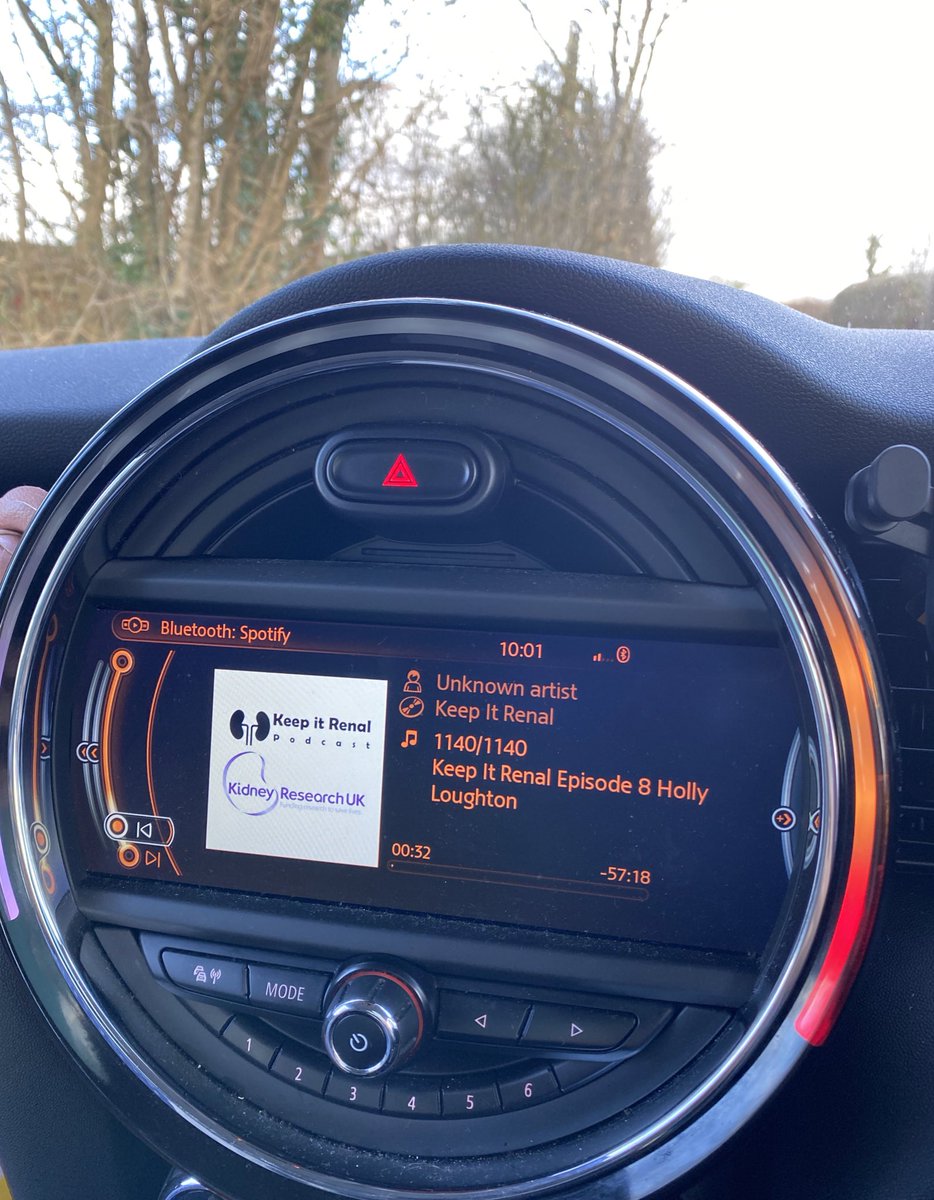 queenofdialysis's tweet photo. Just about to start listening to @HollyMLoughton talking to @CarlJamesMay for the Keep it Renal podcast - do subscribe and have a listen it’s a fascinating series (and yes my car clock is set fast 😂) #keepitrenal #ckd #fsgs https://t.co/SUgUgsncc9