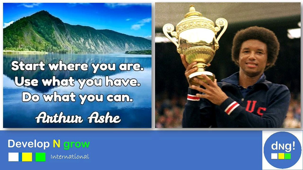 DevelopNgrow's tweet image. Start where you are. Use what you have. Do what you can.
#ArthurAshe
#developngrow
@DevelopNgrow