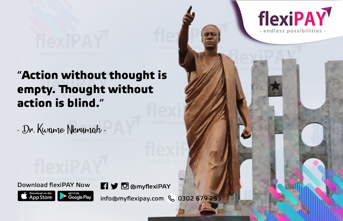 myflexiPAY's tweet photo. "Action without thought is empty. Thought without action is blind.” Visit https://t.co/7Pq6qs2W4v to download &amp; sign up now. #Quote #MotivationalQuotes #justflexit #flexiPAY #endlesspossibilities https://t.co/hMdcirGo43