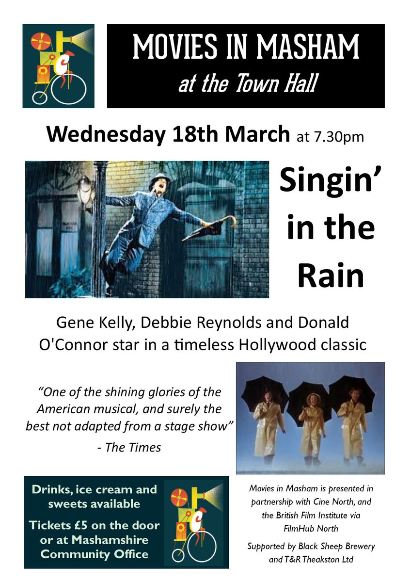 Next Wednesday, the greatest of all Hollywood musicals come to #MoviesinMasham. We didn't realise how appropriate it would be to 2020's weather when we booked it...