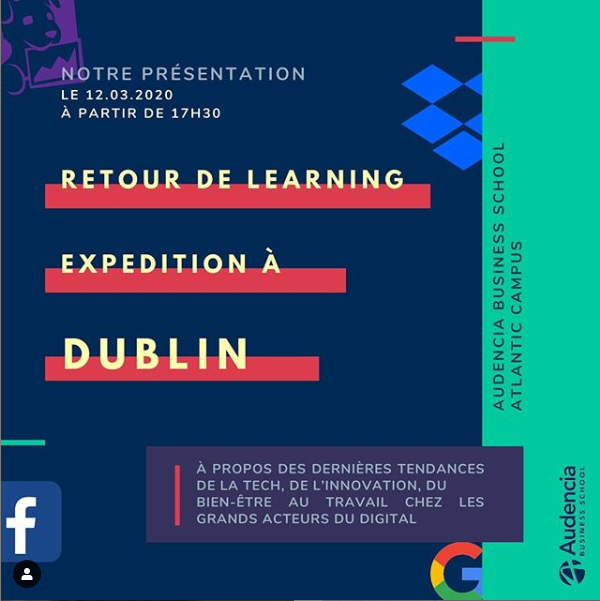 audencia's tweet photo. #Audencia_LEX - Demain, les #étudiants du MS SMED @AudenciaDigital présenteront leur retour de la learning expedition à #Dublin. Bourse #Quentinprojectforlife & @lorealparisfr #LEX #Cannes
⏲️17H30 à 19H00
📍Amphi 54 à #AtlanticCampus
📌Inscriptions : https://t.co/tW0N6is5LQ https://t.co/nWRKkLrRqb