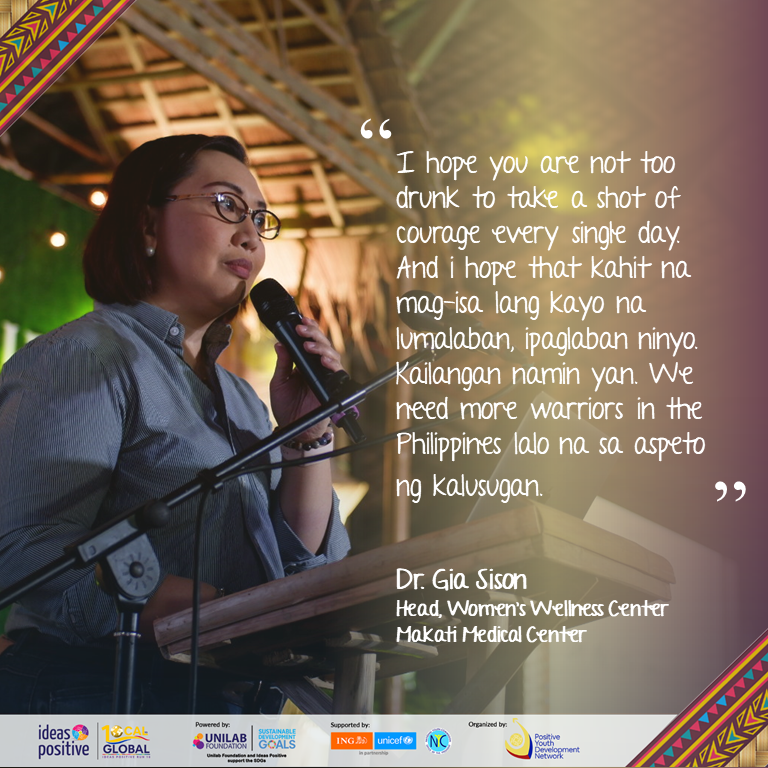 ideaspositive's tweet photo. "As you begin your quest towards building healthier communities for the Philippines, be brave and fearless." - Dr. Gia Sison
#IdeasPositiveRun10 #healthierPH #NgayonNa https://t.co/RTgY9uJpxy