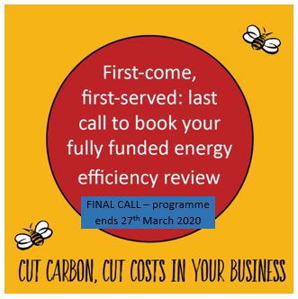 FINAL CALL!
We have found out that we are able to offer FREE #energyefficiency reviews to #businesses for an extended period until the end of March - sign up today!  #WednesdayWisdom #BEEsustainable beecp.org/sign-up