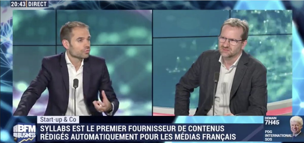 Xplore (@xplorevc) on Twitter photo Le fondateur de <a href="/syllabs/">Syllabs</a>, <a href="/cdeloupy/">Claude de Loupy</a> sur <a href="/bfmbusiness/">BFM Business</a> 👏
Ce sont près de 15 médias qui vont utiliser la solution Syllabs pour produire les différents contenus des prochaines élections 📰
Pour en savoir plus, voici le lien de l’interview 👇
urlz.fr/c3ph Le fondateur de <a href="/syllabs/">Syllabs</a>, <a href="/cdeloupy/">Claude de Loupy</a> sur <a href="/bfmbusiness/">BFM Business</a> 👏
Ce sont près de 15 médias qui vont utiliser la solution Syllabs pour produire les différents contenus des prochaines élections 📰
Pour en savoir plus, voici le lien de l’interview 👇
urlz.fr/c3ph