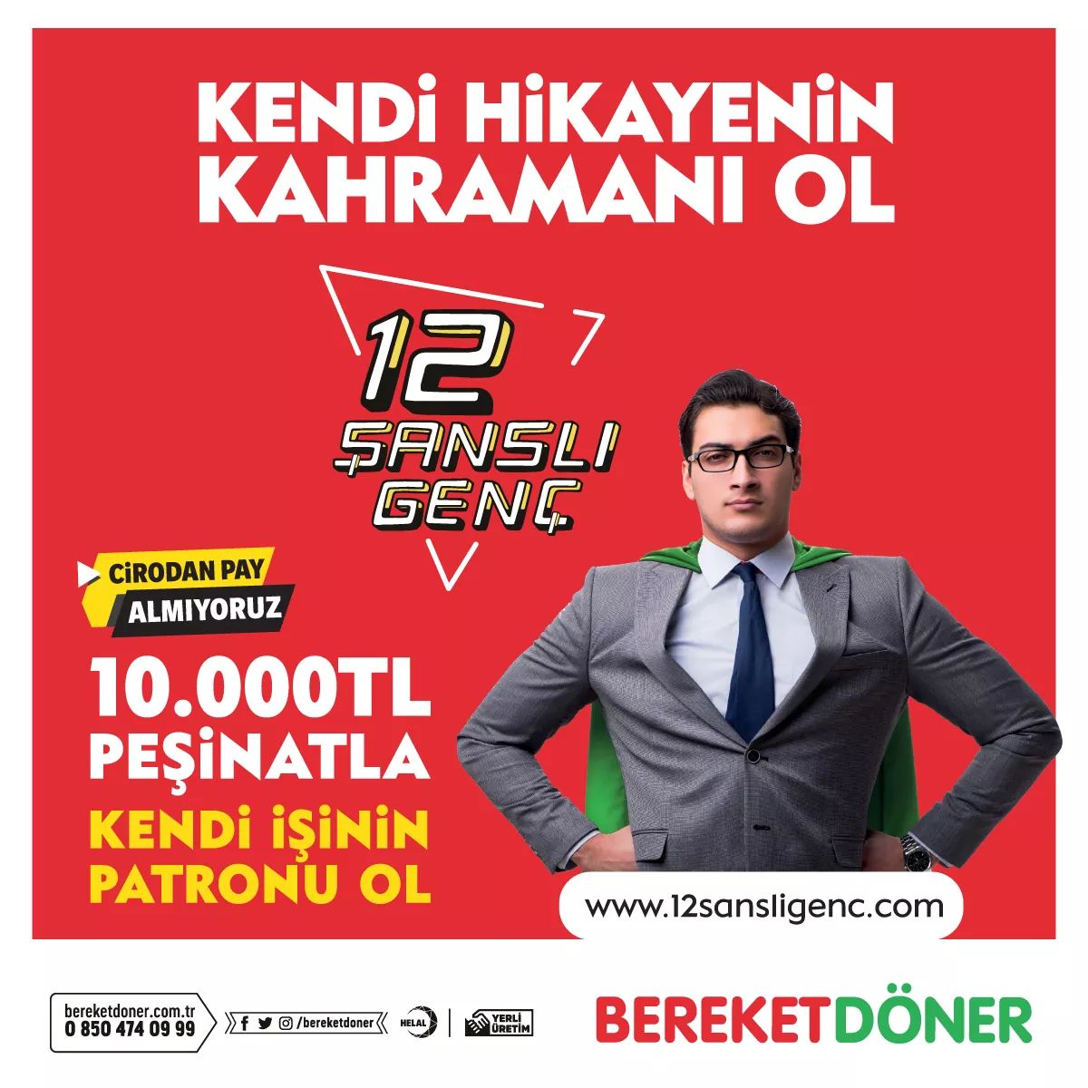 bereketdoner's tweet photo. Kendi Hikayenin Kahramanı Ol!
12 Şanslı Gence 10.000 TL Peşinatla Kendi İşinin Patronu Olma İmkanı Sunuyoruz.
Üstelik Cirodan Pay Almıyoruz
Detaylar ve Başvuru için:
https://t.co/SViEPqdgde
#bereketdoner #turkiyenindonercisi #helalberekettir #franchaise #girişimci #12sansligenc https://t.co/0y4IsPxXLn