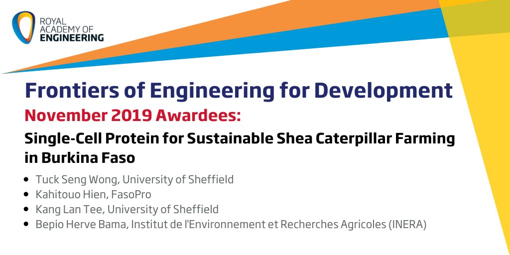 RAEngGlobal's tweet photo. The goal of this project is to develop a sustainable insect feed for large-scale farming of the shea caterpillar. Well done! #FoEDev https://t.co/sA0LgF4pzw
