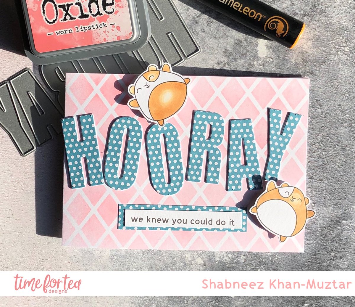 simplyshabneez's tweet photo. Happy Wednesday!
Isn’t it great to be able to share someone’s achievement with them through a card? More info on my blog: https://t.co/cugjPATgx5 #timeforteadesigns #hamsters #hooray #cardmaker #craftblogger #blogger #cutecard #papercraft #stencil #ink #stamp https://t.co/zrrLIExfKi