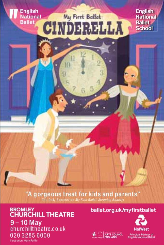 Cinderella Sat 9 &amp; Sun 10 May 2020
English National Ballet Churchill Theatre, Bromley
Give your children their first taste of the magical world of Ballet.
A beautifully adapted new version for children aged 3 upwards.
churchilltheatre.co.uk/Online/tickets… Box Office - 020 3285 6000 <a href="/ENBallet/">English National Ballet</a>