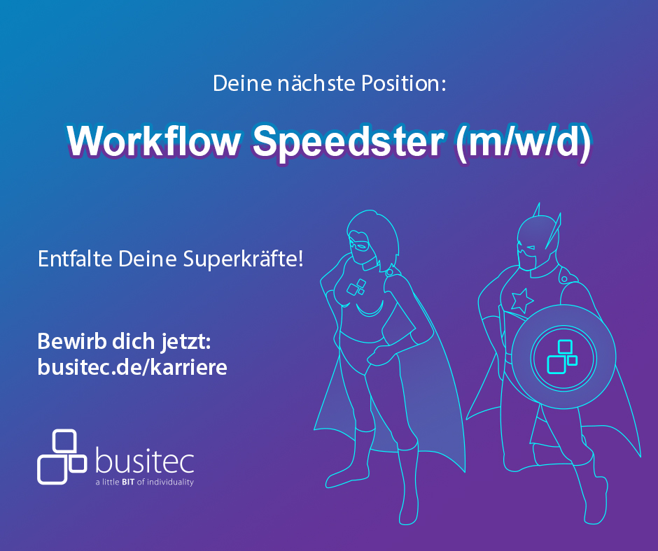 busitecGmbH's tweet photo. Du hast pfiffige Ideen, um Workflows schnell und schlank zu machen? Du brennst darauf, Arbeitsabläufe zu automatisieren? ⚙️ Dann nimm Kontakt mit uns auf! Wir freuen uns auf dich. 🙂 #techjobs #itjobs #jobsingermany #automation https://t.co/JWDExBAKqA