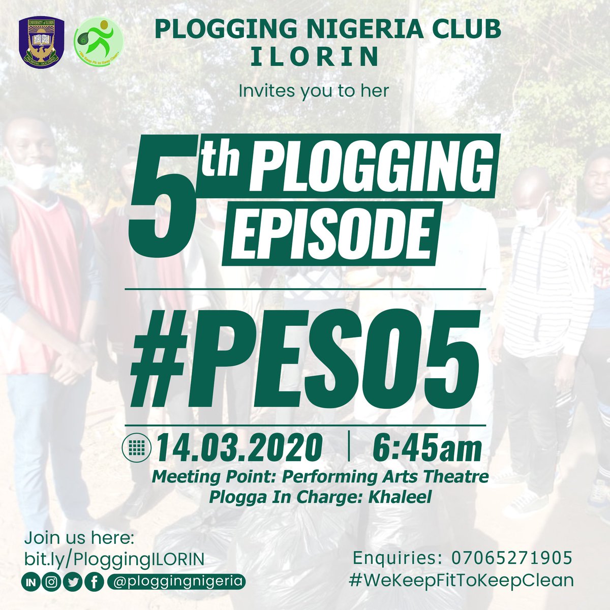 IlorinPloggas's tweet photo. How are you #greening this weekend?
For us, our 5th #PloggingEpisode #PES05 will take place on Saturday &amp; we wrap the weekend at the #GreenHangoutKwara with other environmental campaigners in #Kwara to mark the @GlbRecyclingDay
#PloggingWorld
#PloggingNigeria
#GlobalRecyclingDay https://t.co/BXwOZqgiJD