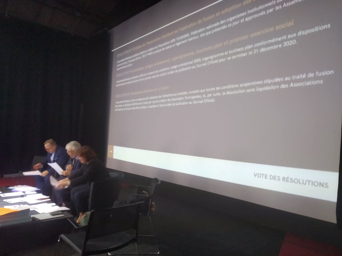 Lancement des votes de résolutions  de l'AG constitutive d'ADN