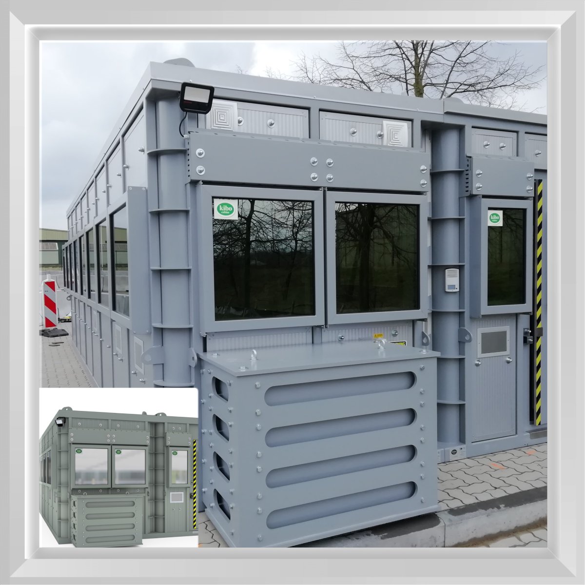 KiboCabins's tweet photo. When a project becomes a reality!
From design to production!
Offered in the highest ballistic protection.
#3D #kibo #focus #bulletproof #overwatch #guardhouse #guardbooth #shelter #protection #safety #perimeterprotection #resistance #ballistic #blast https://t.co/m2fteE4Cvk