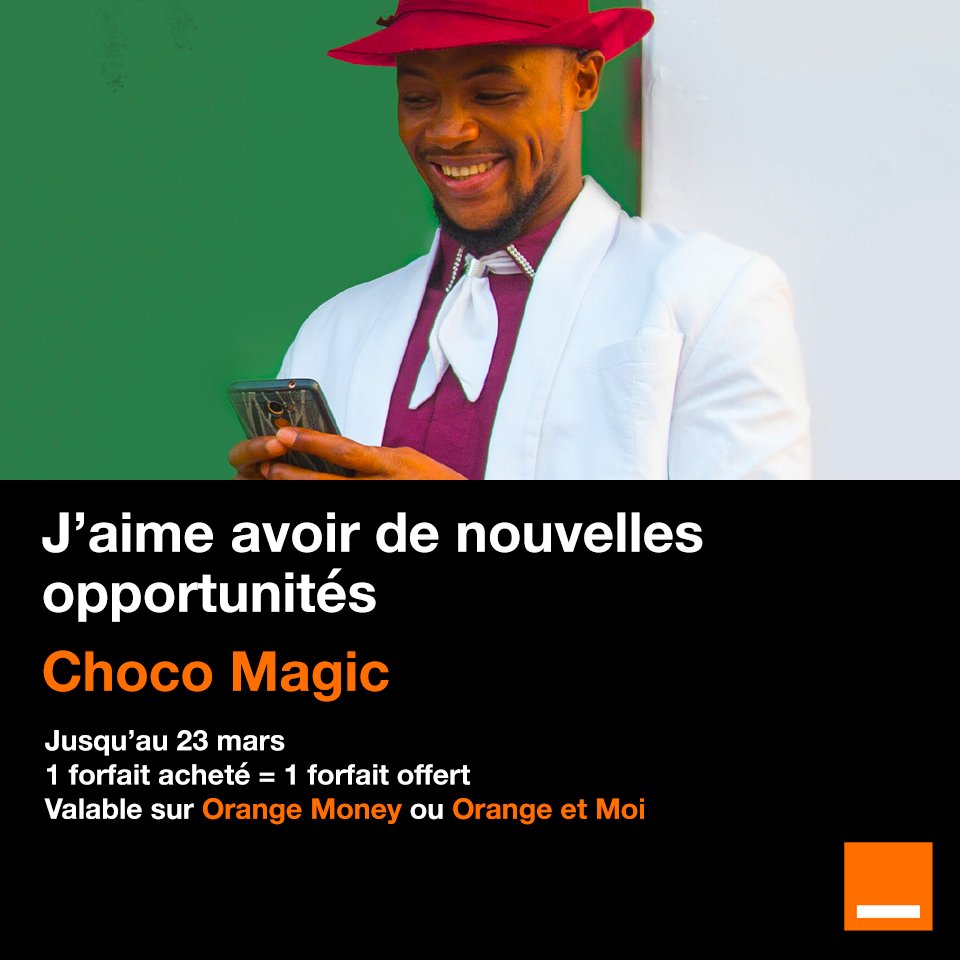 orangeguinee_gn's tweet photo. Envie d’échanger d’avantage avec vos proches, vous avez jusqu'au 23 Mars 2020 pour profiter du double du forfait Choco Magic pour le prix d’un. Achat disponible via Orange Money ou Orange et Moi.
#OrangeGuinee #ForfaitChoco https://t.co/J5TdLd0L6M