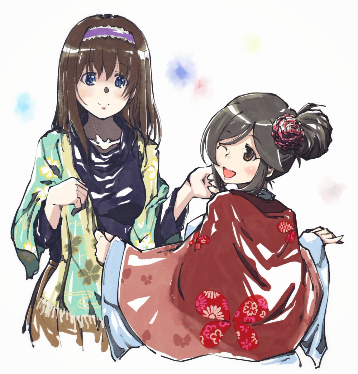 とらぼ Pa Twitter 本日の夜の一枚 文香さんに和物をオススメ大作戦 まぁ 浴衣に続いて このような物を選んで頂き ありがとうございます えへへー これならもっと気軽に使えるでしょっ 伝統を羽織る 侘び寂びを 感じます わぁ 文学的だー