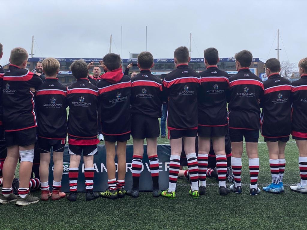 MicrocommsPS's tweet image. Penzance Newlyn U12s rugby team showing off their Microcomms branded kit at Cardiff Arms Park at the weekend, ahead of their match against Cardiff Blues. #sponsorship #microcomms #thetechnology #rugby #penzance #newlyn