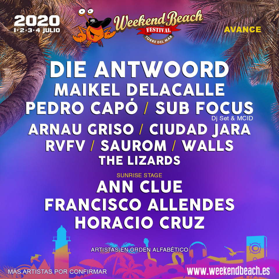 weekendbeachfes's tweet photo. ¡Ya están aquí las nuevas confirmaciones #Weekendbeach2020! 🤩
👉 Aprovecha el precio actual y este verano ven a #Weekendbeach
https://t.co/d1ImT7wZo4 https://t.co/U12iakJ4o8