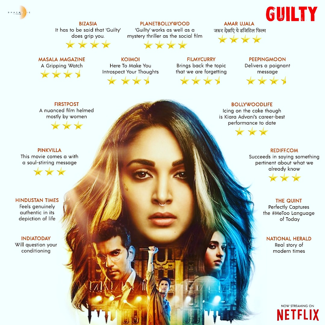 #Guilty of only Gratitude for the love we're receiving! @karanjohar @apoorvamehta18 @advani_kiara @taher07 @Akansharanjan @gurfatehpirzada @Dharmatic_ @NotSoSnob @NetflixIndia