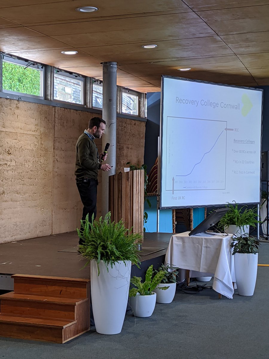 CornwallFT's tweet photo. Dr Jon Allard is here to talk about Recovery College Cornwall @RC_Cornwall - giving people experiencing mental ill health support through learning, hope and opportunity #researchshowcase #cftresearch @CPFTResearch https://t.co/5AHuyDalIq
