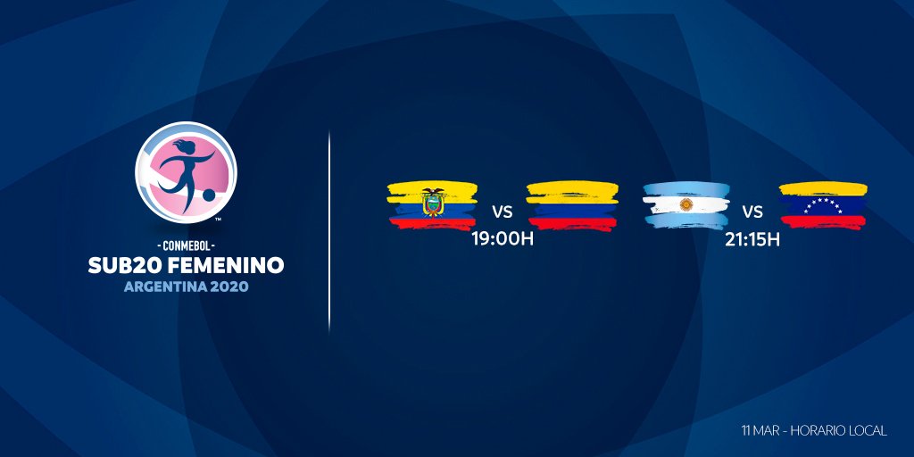 ¡Se juega la séptima fecha del CONMEBOL #Sub20Femenino!

🇪🇨 vs. 🇨🇴 | 🇦🇷 vs. 🇻🇪