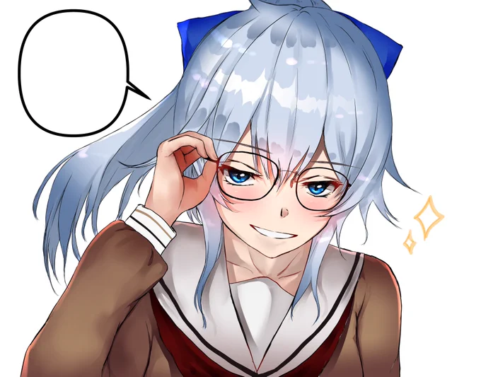#まひろあーと
休みだからってダラダラしちゃだめだぞとお姉ちゃん風を吹かせるメガネまひまひ
フキダシ部分は皆さんのご想像におまかせします(笑) 