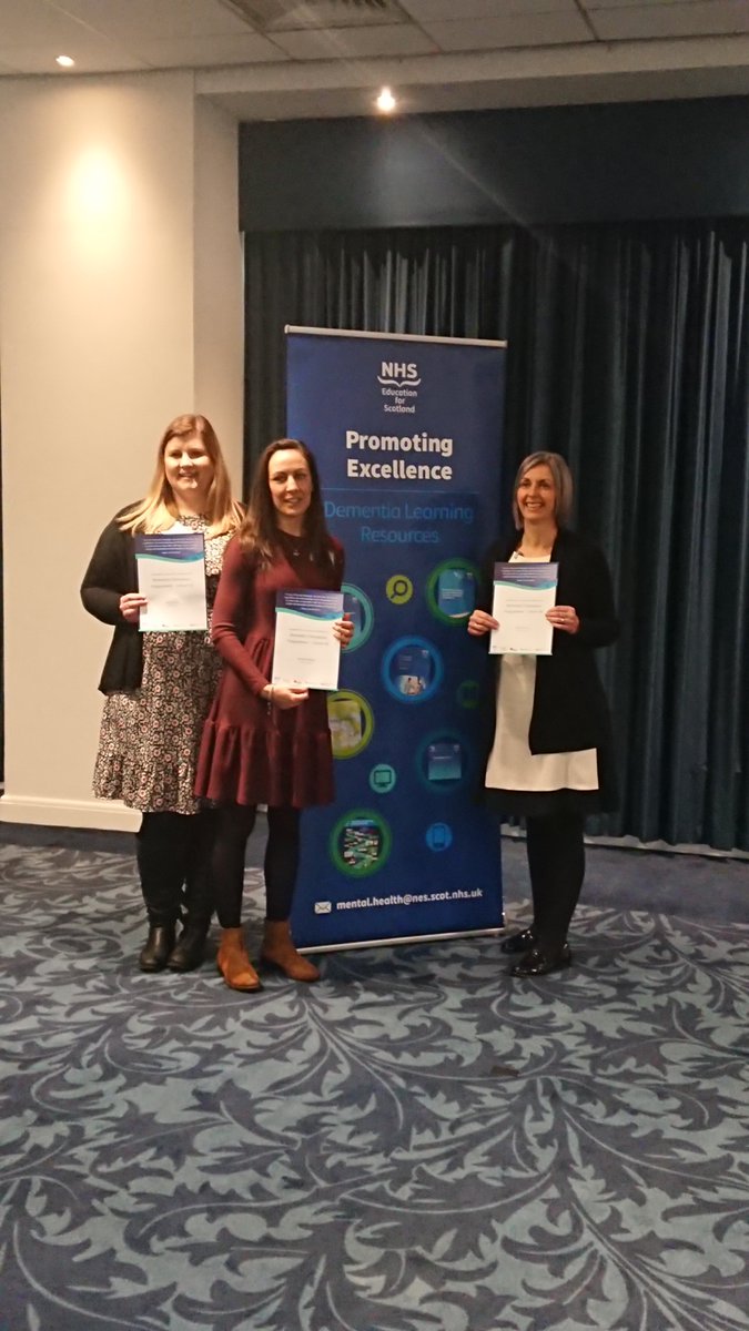 3 of our 5 amazing new dementia champions who were able to make it to the graduation ceremony today. Well done <a href="/Jane29443505/">Jane</a> <a href="/pamelastewart19/">pam stewart</a> <a href="/ruthiet9/">ruthiet</a> Also well done to Paula and Mary who were unable to get along today <a href="/NHSForthValley/">NHS Forth Valley</a> <a href="/Profawallace/">Angela Wallace</a> #DCG20