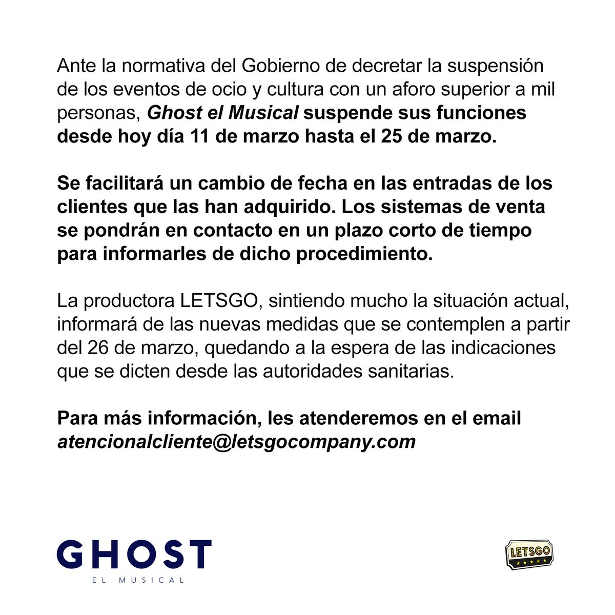 Ghost el Musical - España tweet media