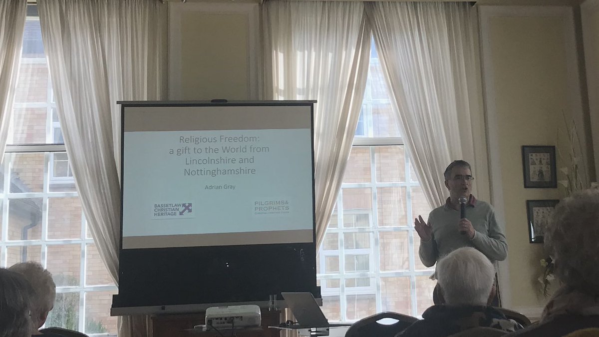 WestLindseyDC's tweet photo. Great to hear from Adrian Gray from @pilgrimprophets talking about Religious Freedom which fits nicely with our @mayflower400uk commemorations. 

This year’s churches festival theme is Adventurers and Pilgrims.

@ChurchesFest @PilgrimRoots https://t.co/d0FB03sdoQ