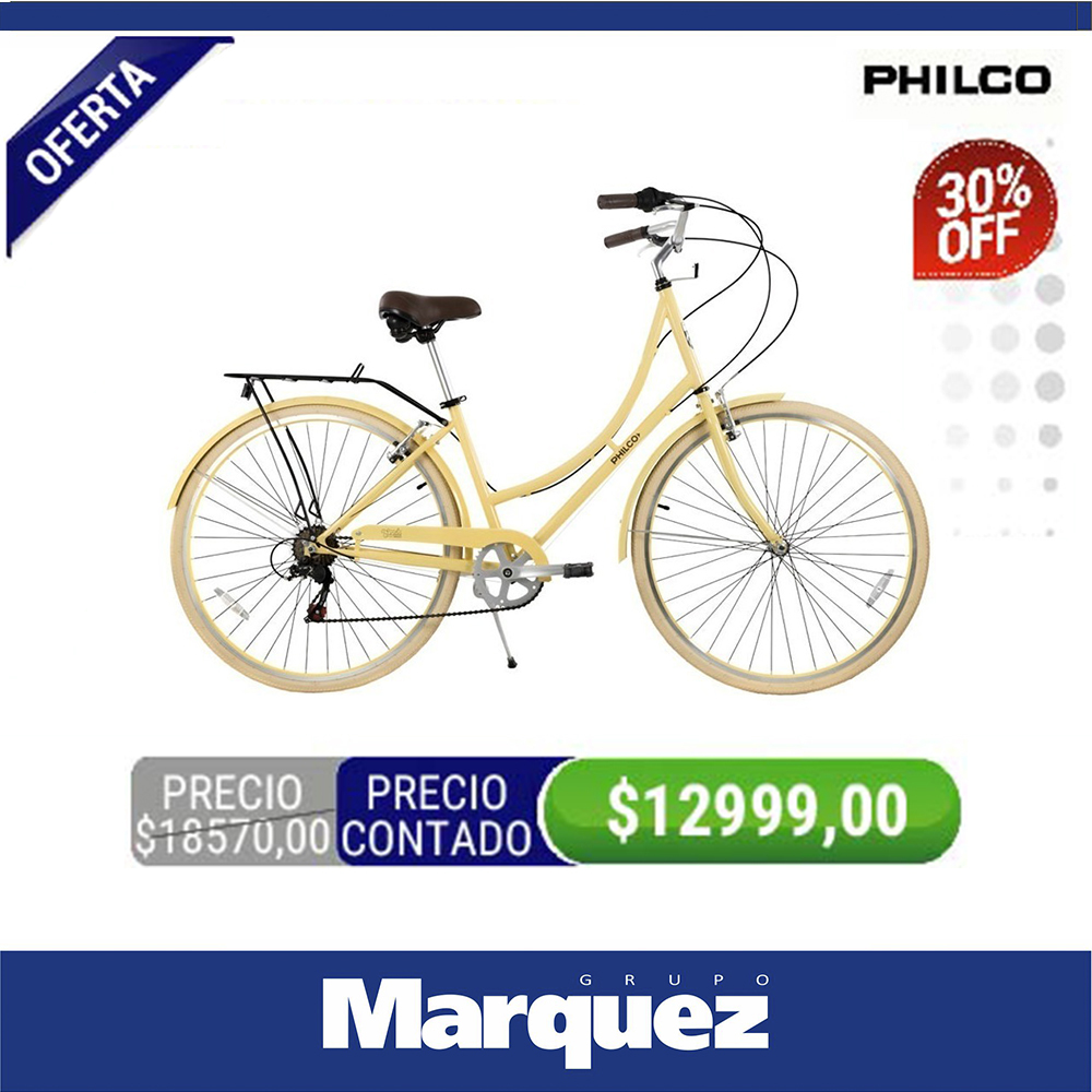 GrupoMarquezLP's tweet photo. BICICLETA PHILCO SICILIA - Rodado 700c - Paseo - Cuadro de Acero - 7 Velocidades - Sistema de freno V-Brake - Encontrala en #GrupoMarquez https://t.co/VqMYJeeTNr