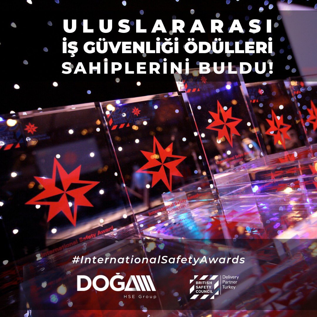 British Safety Council tarafından bu yıl 62. düzenlenen Uluslararası İş Güvenliği Ödülleri’nde 21  ödülde ülkemize geldi. Sağlık, güvenlik ve refah konularında performanslarını kanıtlayan ve sektöre katkı sağlayan tüm kurum ve kuruluşları tebrik ediyoruz.