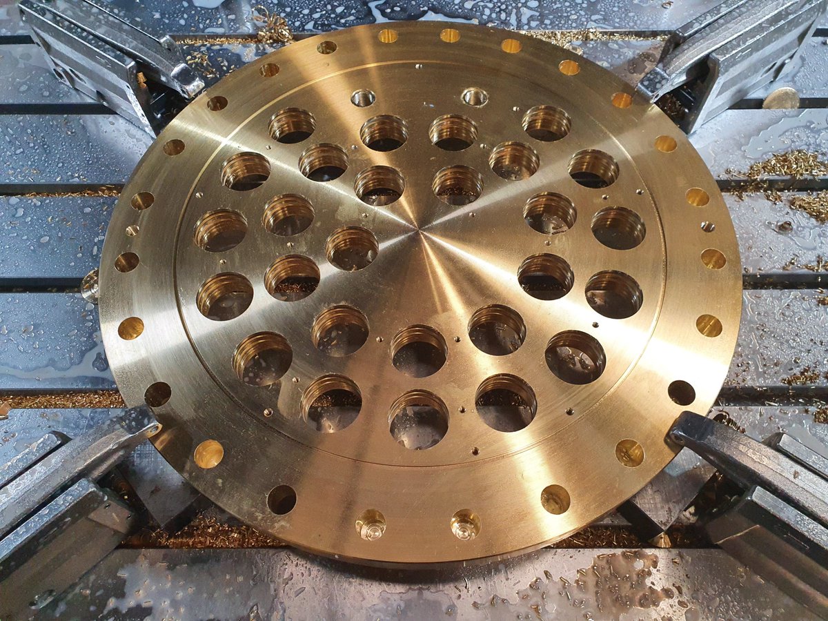 Brass Heat Exchange Plates manufactured at JRW for a longstanding UK customer, due to our investment in new machinery we are able to produce these products up 1000mm diameter. #manufacturing #special  #JRW #New #investments