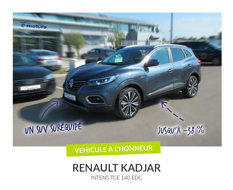 Emotors10's tweet photo. [Véhicule à l'honneur] 🎉
En ce moment, découvrez nos Renault Kadjar suréquipé jusqu'à -38% 🤪
Avantage client minimum de 13 000€ sur le modèle présenté ! 
https://t.co/jVWmH1fNyd https://t.co/4uqmzanBy1