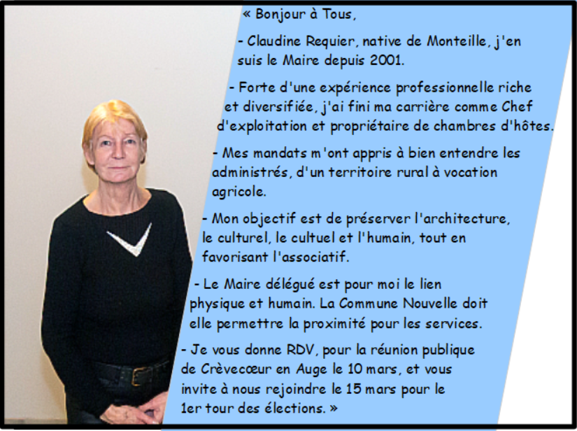 MezidonD's tweet photo. Présentation des colistiers #TousMézidonValléedAuge de la commune déléguée de Monteille. https://t.co/pyWBohlwVg