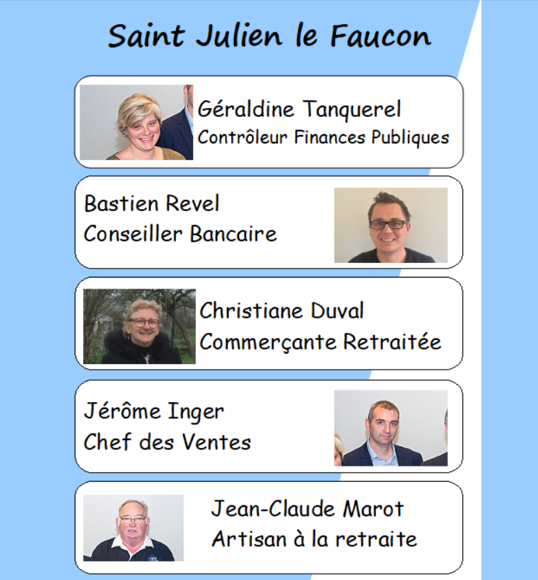 MezidonD's tweet photo. Présentation des colistiers #TousMézidonValléedAuge de la commune déléguée de Saint-Julien Le Faucon. https://t.co/aeHrEmkYVS