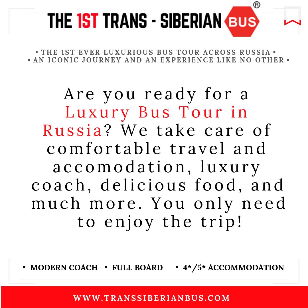 Transsib_bus's tweet photo. ✔ UK based company. Our service is fully protected, covered and insured following UK Travel Package Regulations 2018
✔ Welcome international customers
✔ Welcome local and international travel agents
▫
#guide #Travel #travelphotography #Travelers #travellife https://t.co/rvzAcg5zxQ