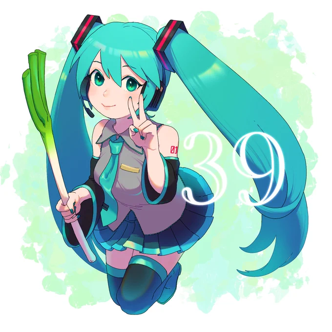 ミクの日には遅いけど、せっかく描いたので 
