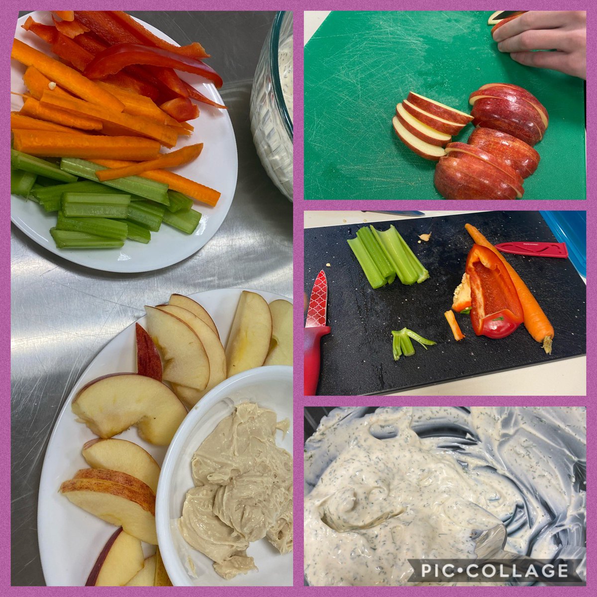 Liberty_FCS's tweet photo. Culinary Arts 1 practiced knife skills, recipe reading, teamwork, time management &amp; healthy eating-all while making apple &amp; veggie dips &amp; sliced produce! https://t.co/kKpzYRe8vB