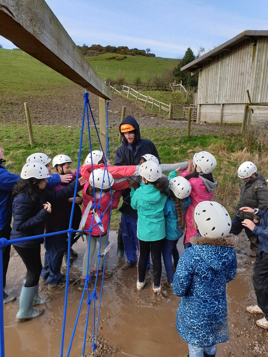EtonEndSchool's tweet photo. You take the high ropes and I'll take the low ropes. Gryffindor honing their teamwork skills on the low ropes. #WeAreEtonEnd #Devon2020 https://t.co/kRkLNzdADe