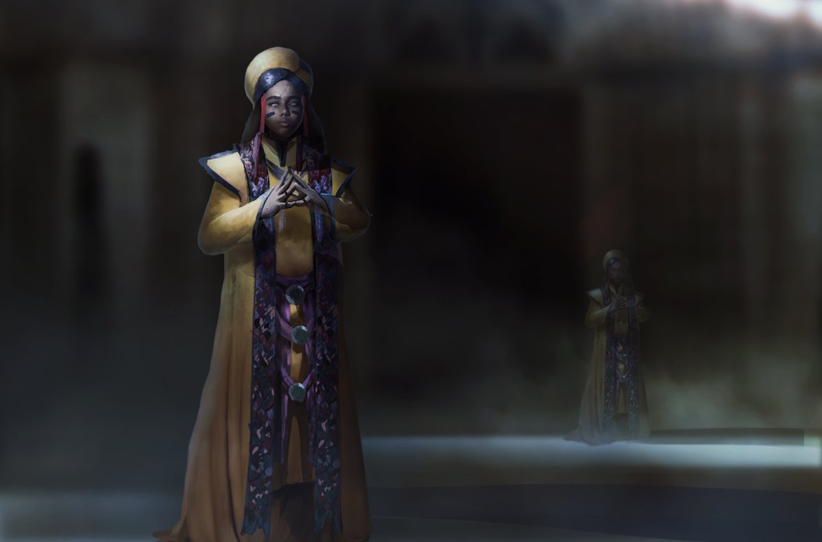 InnovationDraws's tweet photo. A character exploration for an african fantasy tale of worshippers that guage out their eyes to depict a sign of trust in the all seeing God. #artstation #blackfiction #conceptart #africanart #africancharacters #characterdesign #illustration #conceptartist #painting #naijaart https://t.co/ijAgZdyXOa