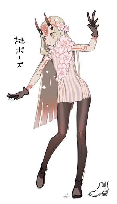 良いハッシュタグがあるじゃあねえか〜〜〜〜!
( 髪の練習/さくらぎちゃん/らくがき/去年つくったアクキー再掲 )
 #茨木童子流し 