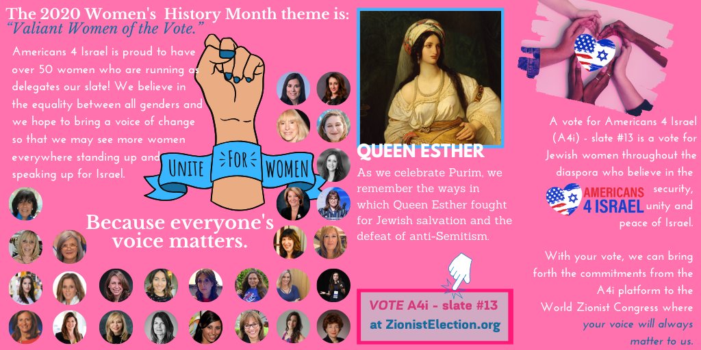 Amer4Israel's tweet photo. Today is the last day you can vote in the #WorldZionistCongress Elections. Don’t wait another 5 years; let your voice be heard. Support Jewish women everywhere by voting TODAY for #A4i - slate #13. Support us as we support you in fighting for a secure Israel. https://t.co/8ZB7ua7lTC