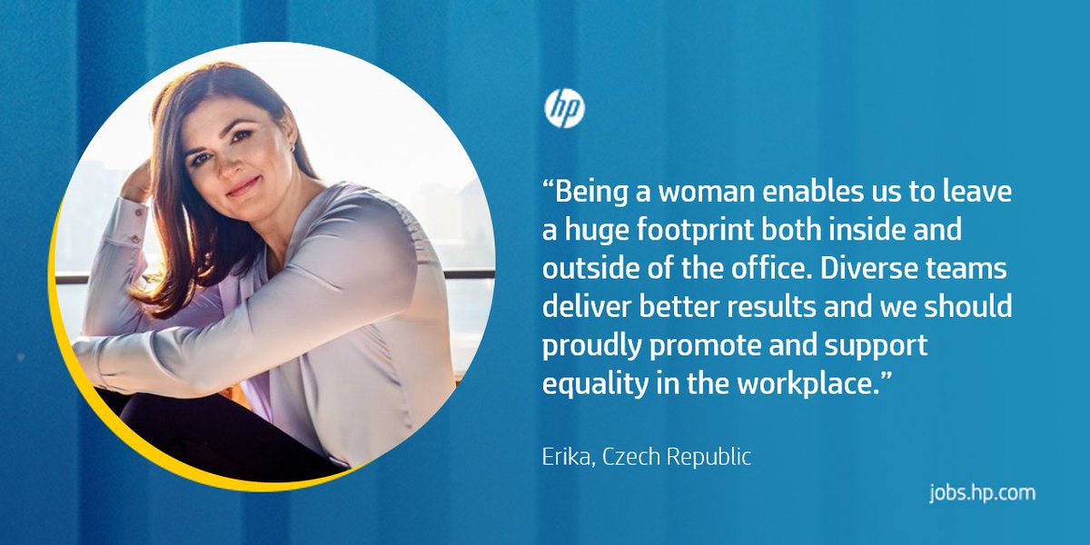 HPCareers's tweet photo. Check out this #WednesdayWisdom from Erika, Managing Director in the Czech Republic and Slovakia π #HPWisdom #IWW #EachForEqual https://t.co/MzBNetIuTN