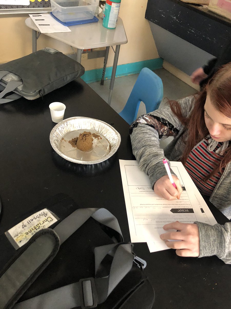 MsKHemken's tweet photo. Doing weathering and erosion experimentation. Measure them. Apply different kinds of weathering. What’s the impact. Model it. #fmsteach https://t.co/nZoLtEd3zw